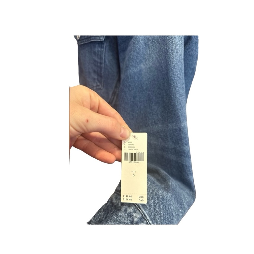 Anthropologie Pilcro Faux Sherpa Collar Denim Button Up Jean Jacket Size‎ Small - Picture 9 of 16